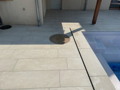 Gepflasterte Terrasse